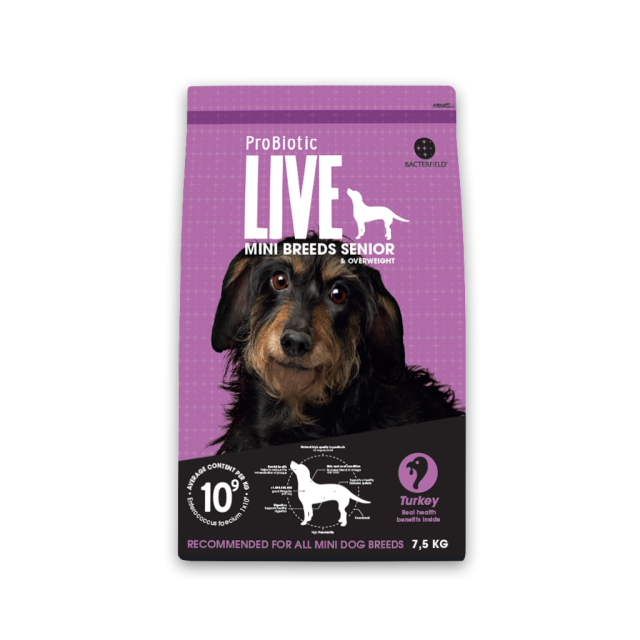 ProBiotic LIVE Senior und Übergewicht Mini Breeds Truthahn